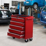 thumbnail of Carro Caja de Herramientas Taller Movil 5 Cajones Chapa de Acero 4 Ruedas Rojo