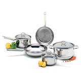 thumbnail of Batería de Cocina en Acero Inoxidable (8 piezas), 1 Cazuela (24 cm), Cazos (16 cm, 18 cm), Sartenes (20 cm, 24 cm), Tapas (16 cm, 18 cm, 24 cm)