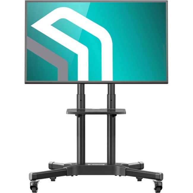 ONKRON Carrello Porta TV con Ruote, Altezza Regolabile, per schermi da 32 a 65", fino a 45 kg, Base VESA 100x100 a 600x400 mm, TS1351-B Nero