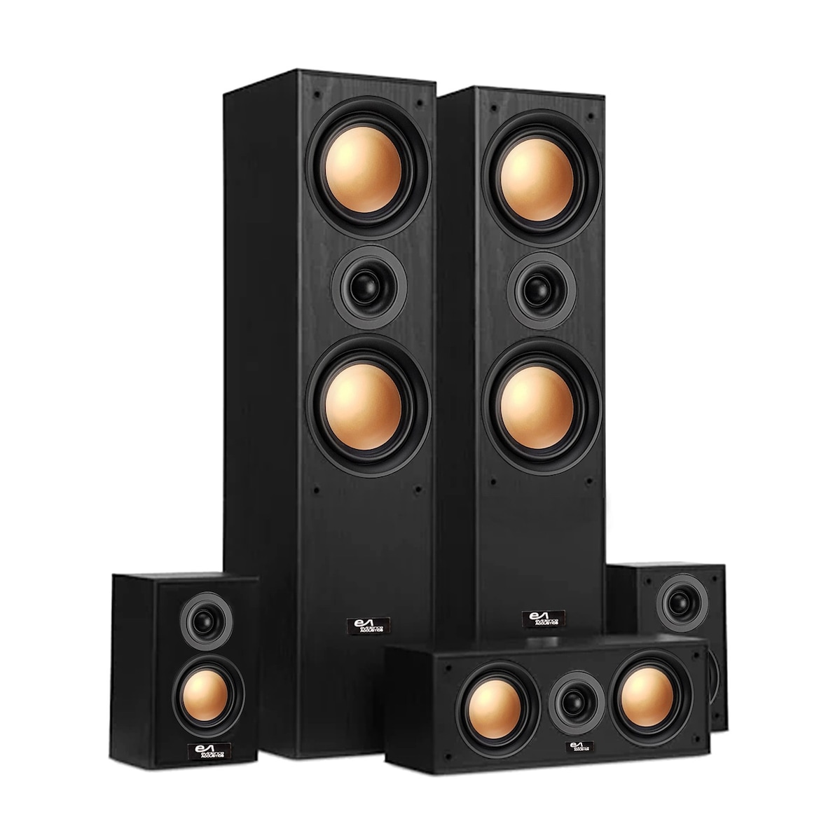 Ensemble Hifi/Home-Cinéma - Evidence Acoustics EA950-PG - 5 enceintes 850W - Bass Reflex - Haut-parleurs finition cuivre