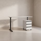 thumbnail of Büromöbel Set 2-teilig | Schreibtisch 180x80cm & Rollcontainer Greige/Schwarz | Einstellbar 68-91 cm & Soft-Close | Made in Germany Kadima Design