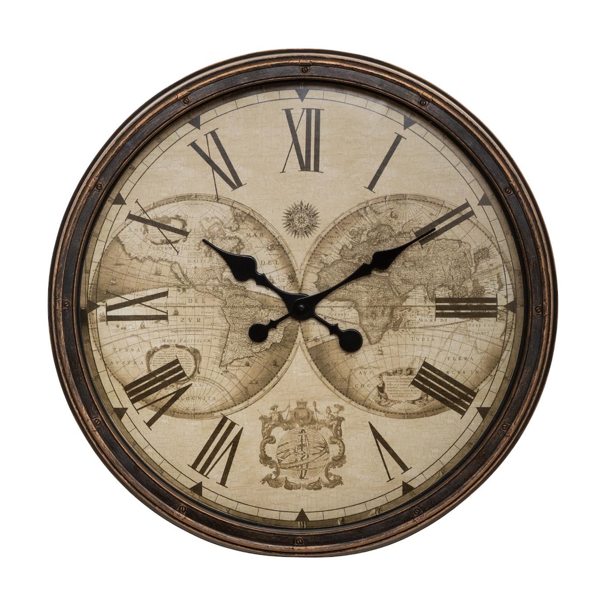 Atmosphera - Relógio mundial de plástico vintage 51x5cm