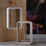 thumbnail of Deko Vase mit Reagenzglas Blumenvase Holzvase Tischvase H: 18cm braun