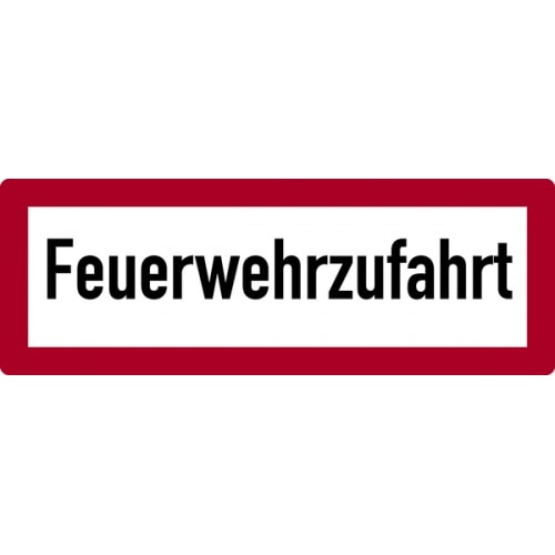 Schild Feuerwehrzufahrt | gemäß DIN 4066 | Alu geprägt 210 x 594 mm