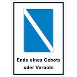 thumbnail of Ende eines Gebots oder Verbots Symbol und Text Aufkleber A7 (74x105mm)