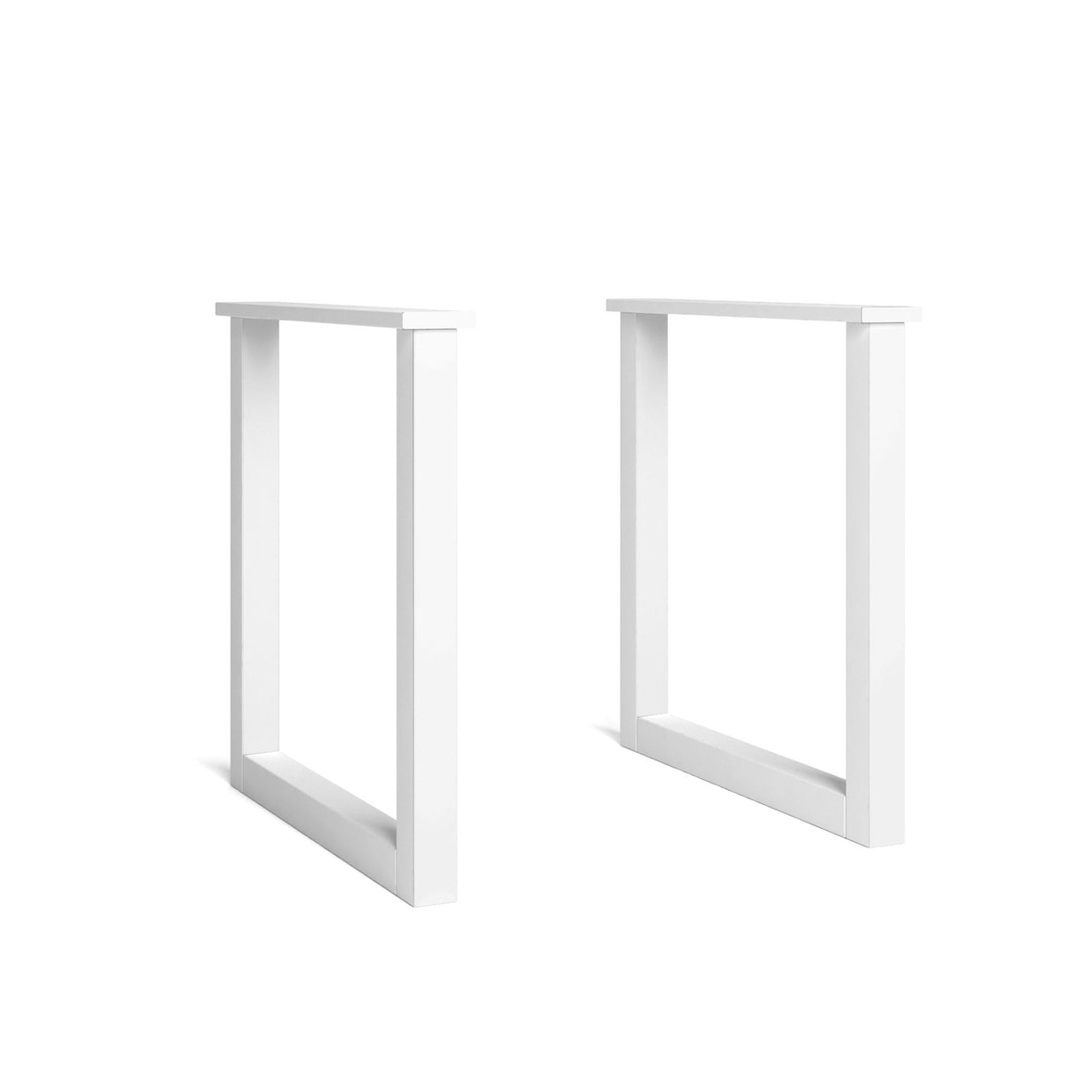 Suporte, Pés, Base, Apoio, Em forma de U, Pés de mesa em madeira maciça, Sala de jantar, Escritório, Laca branca, 70x71cm _ PATASSOLIDUBL