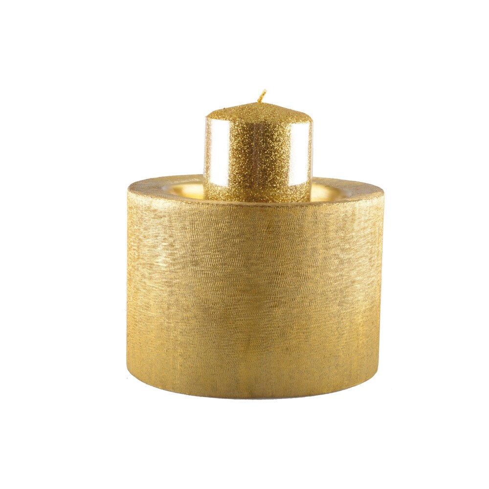 Bougeoir métal doré 16.5x16.5x11.5cm