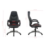 thumbnail of SIGMA Silla de oficina EC11, polipiel, altura del asiento regulable, reposacabezas, negro