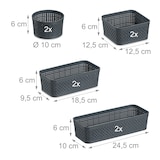 thumbnail of Relaxdays Schubladen Organizer 10-tlg. Set, Schubladeneinsatz, versch. Größen, Ordnungssystem, Kunststoff Trennbox, grau