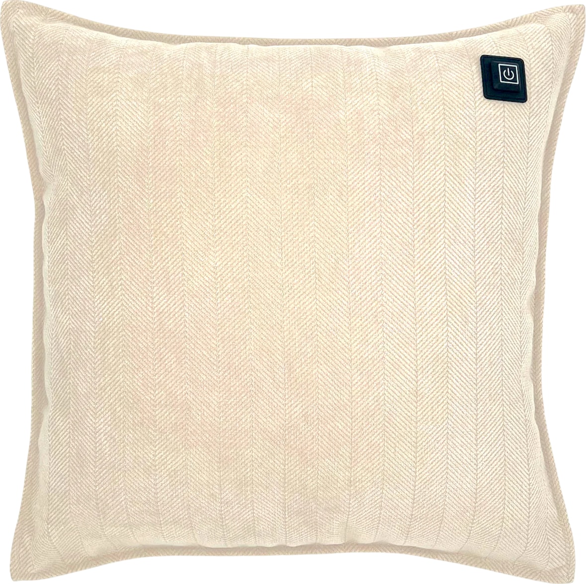 Kabelloses Heizkissen mit Akku (10.000mAh) - Chenille Off-White - Wärmekissen 45x45cm inkl. 2,5m USB-Kabel