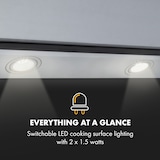 thumbnail of Klarstein Balzac Silent 60 Dunstabzugshaube 250W 3 Stufen 604 m³/h LED EEK A Silber