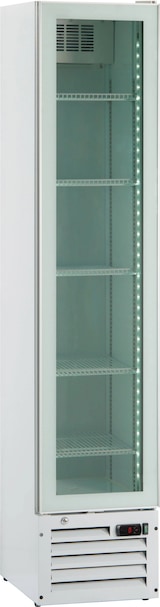 thumbnail of SLIM Getränkekühlschrank 160 Liter vertikal 1 Glastür weiß 0/+10 °C 39x47,5x188h cm