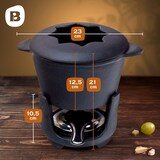 thumbnail of Bonvivre® Gusseisen Fondue Set für 4 Personen | 1 Liter | Fondueset 9-teilig mit Brenner und 6 Gabeln | Emailliert Rot