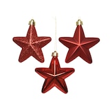 thumbnail of Christbaumschmuck Weihnachtsbaumschmuck Sterne bruchfest rot 6St.