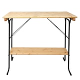 thumbnail of Bartafel HWC-L67, biertuintafel biertenttafel campingtafel, inklapbaar metaal grenen hout geolied 110x125x70cm