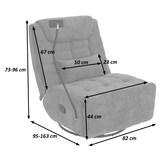 thumbnail of Relaxsessel HWC-P92, TV-Sessel Fernsehsessel, drehbar Kippfunktion Handyhalterung, Stoff Chenille (260g/m²) ~ grün