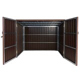 thumbnail of Mülltonnenverkleidung HWC-J29, Mülltonnenbox für Müllcontainer 660-1100L, WPC Metall 172x213x160cm ~ braun