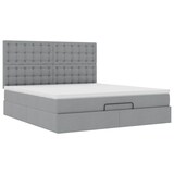 thumbnail of vidaXL Ottoman-Bett mit Matratze & LEDs Hellgrau 160x200 cm Stoff