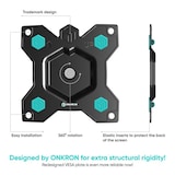 thumbnail of ONKRON Soporte Monitor Pared 10-35", 20 kg - TV Pared 360 Rotación, Máx 100x100 VESA, Brazo Monitor Pared Negro R1