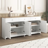 thumbnail of Merax Kommode Aufbewahrungsschrank mit drei Schubladen und vier Klappen, Sideboard im Landhausstil, Breite 160cm
