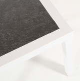 thumbnail of Mesa auxiliar de jardín, Tamaño: 50x50x45 cm, Aluminio reforzado color blanco, Tablero de cristal templado estilo cerámica