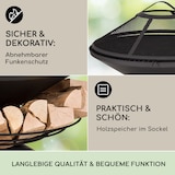 thumbnail of Aguilera Feuerschale mit Grill Ø 65 cm Holzlager Stahl Schwarz