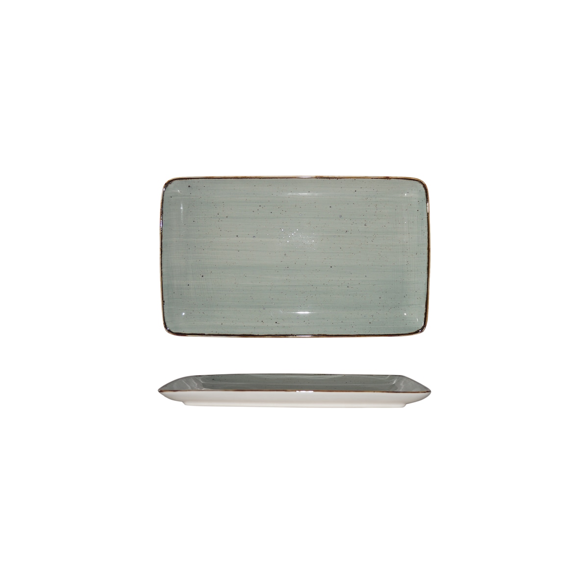 METRO PROFESSIONAL Plat dinerbord  Noromi, porselein, 31 x 18 cm, rechthoekig, grijs, 4 stuks