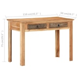 thumbnail of vidaXL Schreibtisch 110x50x75 cm Recyceltes Massivholz