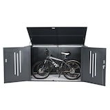 thumbnail of 2er-Fahrradgarage HWC-K64, Gerätehaus Fahrradbox mit Deckel, abschließbar Metall 121x202x100cm, anthrazit
