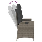 thumbnail of vidaXL Gartenbank Verstellbar mit Kissen Grau Poly Rattan