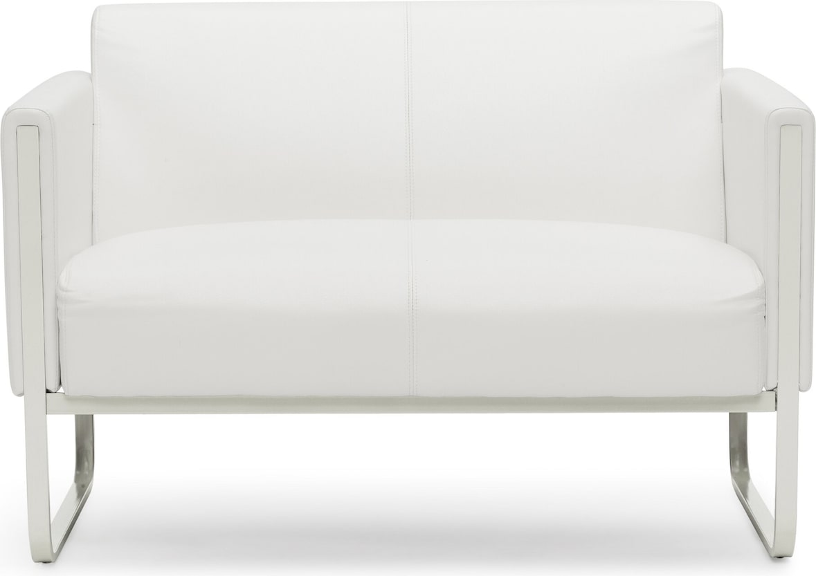 Loungesofa ARUBA Gestell weißgrau Kunstleder 2-Sitzer weiß hjh OFFICE