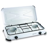 thumbnail of Fogão a gás portátil 2 queimadores 2600W branco lacado tampa cooktop KEMPER