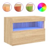 thumbnail of Helloshop26 - Multimedia tv-meubel tv-plank dressoir tv-kast eetkamer woonkamer slaapkamer wandmontage met ledverlichting Sonoma 02_0028020