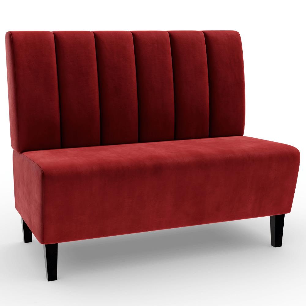 Gastro Sitzbank Paris | 200 cm breit | Samtstoff in Rot | Vertikal | Dinerbank