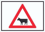 thumbnail of Schild Achtung Viehbetrieb Tiere Symbole A4 Rückseite selbstklebend