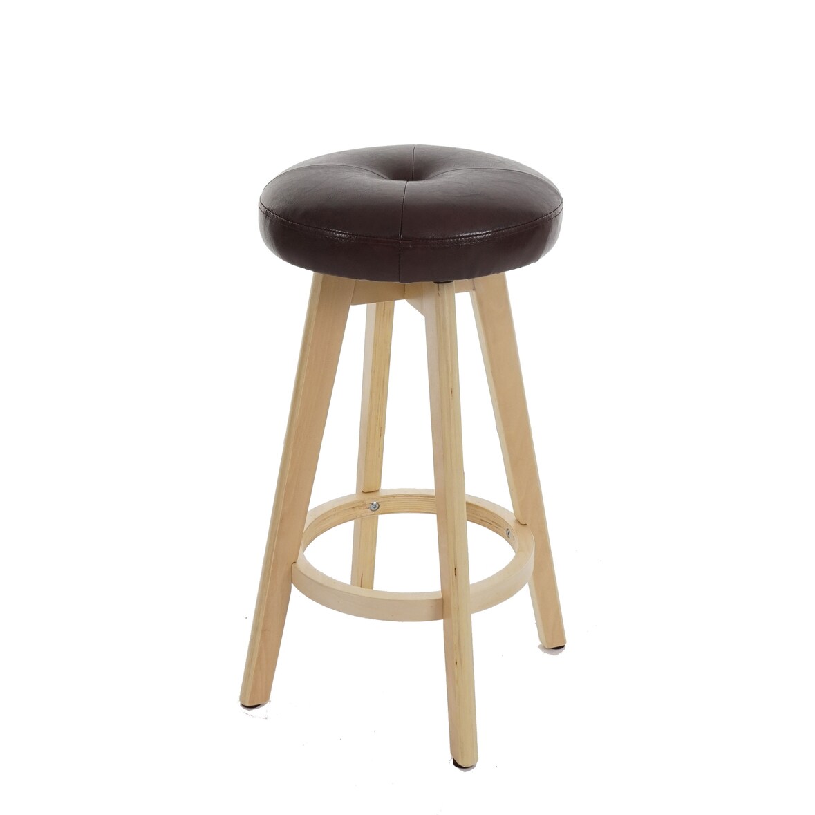 Set van 2 barkrukken Navan, barkruk counter stool, hout imitatieleer draaibaar ~ bordeaux, lichte poten