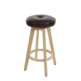 thumbnail of Set van 2 barkrukken Navan, barkruk counter stool, hout imitatieleer draaibaar ~ bordeaux, lichte poten