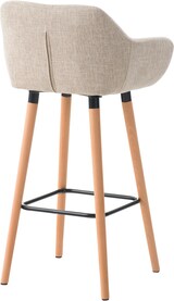 thumbnail of Décoshop26 - Lounge-Barhocker x1 skandinavisches Design cremefarbener Stoffsitz Holzbeine Metallfußstütze 10_0004922