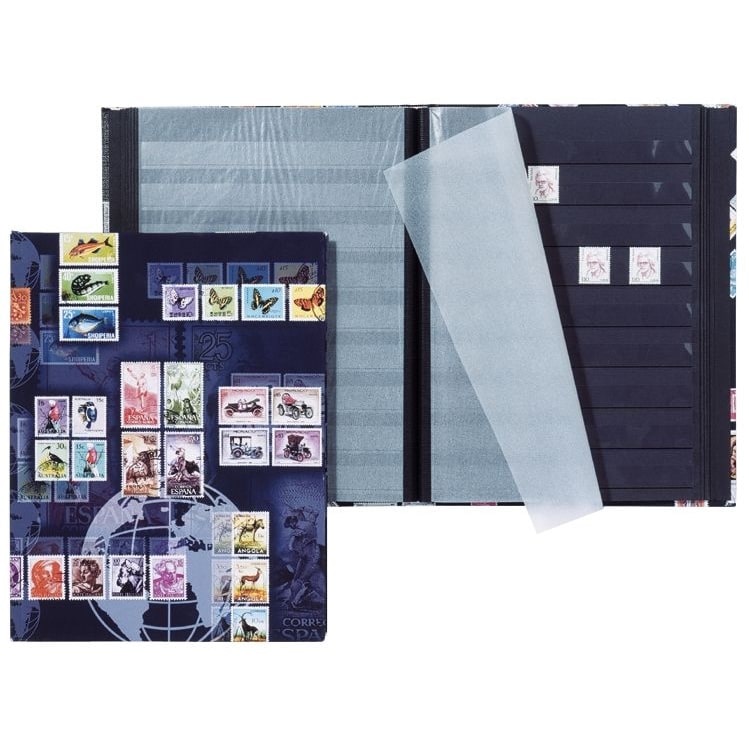 Pagna® 30100-15 Briefmarkenalbum "Porto" - A5, 16 Seiten, schwarze Blätter