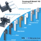 thumbnail of Eckiger Fenstergriff abschließbar mit Schlüssel Kindersicherung Gold