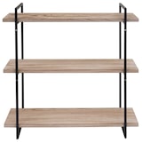 thumbnail of Estante de pared HWC-K78, estante colgante estante flotante, 3 estantes madera maciza industrial 60x60x18cm ~ natural, metal negro