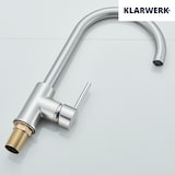 thumbnail of JULIE | Niederdruck Edelstahl Küchenarmatur Silber gebürstet | Schlichter Gastro Wasserhahn für Boiler 3 Anschlüsse | Mischbatterie Küche