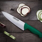 thumbnail of Arcos Cuchillo Cocinero, Hoja de Acero Inoxidable NITRUM de 200 mm, Mango inyectado en Polipropileno, Color verde
