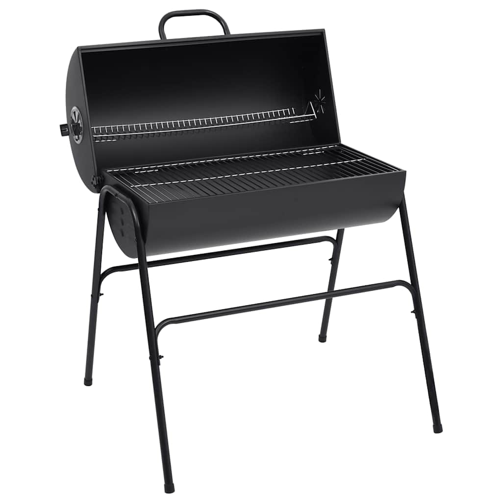 Barbecue A Barile 2 Griglie Di Cottura Nero 80x95x90 Cm Acciaio