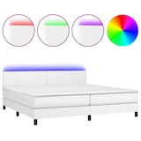 thumbnail of Décoshop26 - Cadre de lit LED avec sommier tête de lit matelas 200x200 cm tissu bleu TDL0208714
