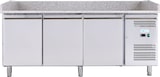 thumbnail of 3-türige Pizzatheke. Granit-Oberfläche. Digitaler Thermostat. Automatische Abtauung. Temperatur -2°C/+8°C. Abmessungen 202x80x100h cm. G-PZ3600TN-FC