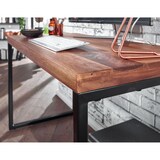 thumbnail of Schreibtisch Sheesham Massivholz / Metall 117x59x76,5 cm Computertisch, Design Bürotisch Klein Dunkel, Laptoptisch