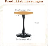 thumbnail of Runder Beistelltisch aus MDF und Metall in Schwarz/Holzoptik, 72 cm hoch, mit Thermoform-Oberfläche und stabilem Mittelfuß