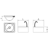 thumbnail of FRICOSMOS-Lavamanos mural electrónico a pilas agua fría y caliente 450x450x200 mm.