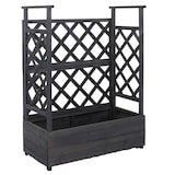 thumbnail of Canteiro elevado HWC-P67, plantador/caixa de flores plantador treliça treliça treliça madeira FSC® 114x85x44cm ~ cinzento antracite